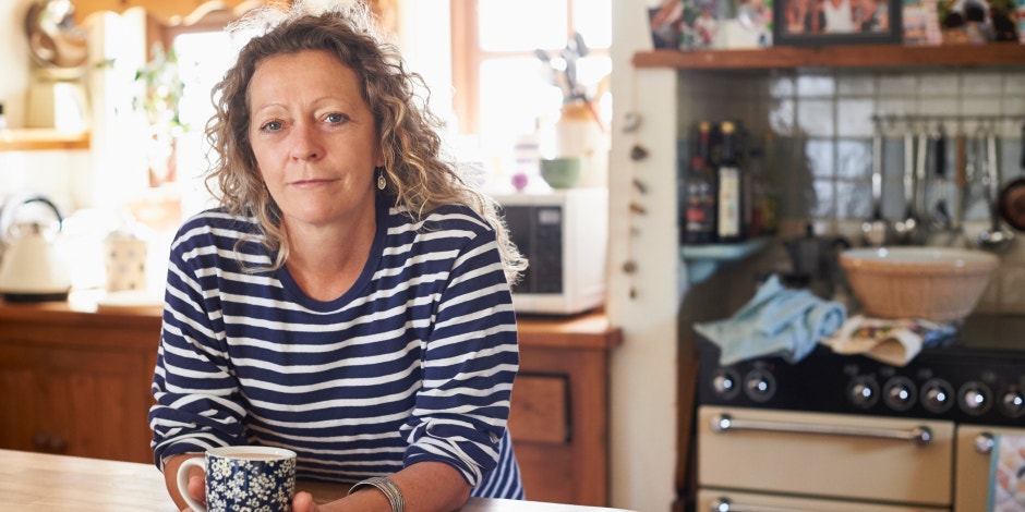 photo of adult daughter at table