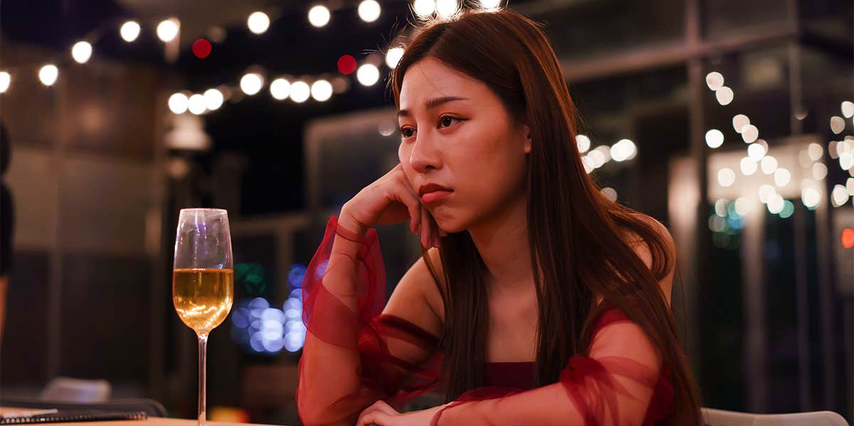 6 Ways You Scare Men Off Before They Ever Have A Chance To Love You sad woman at bar