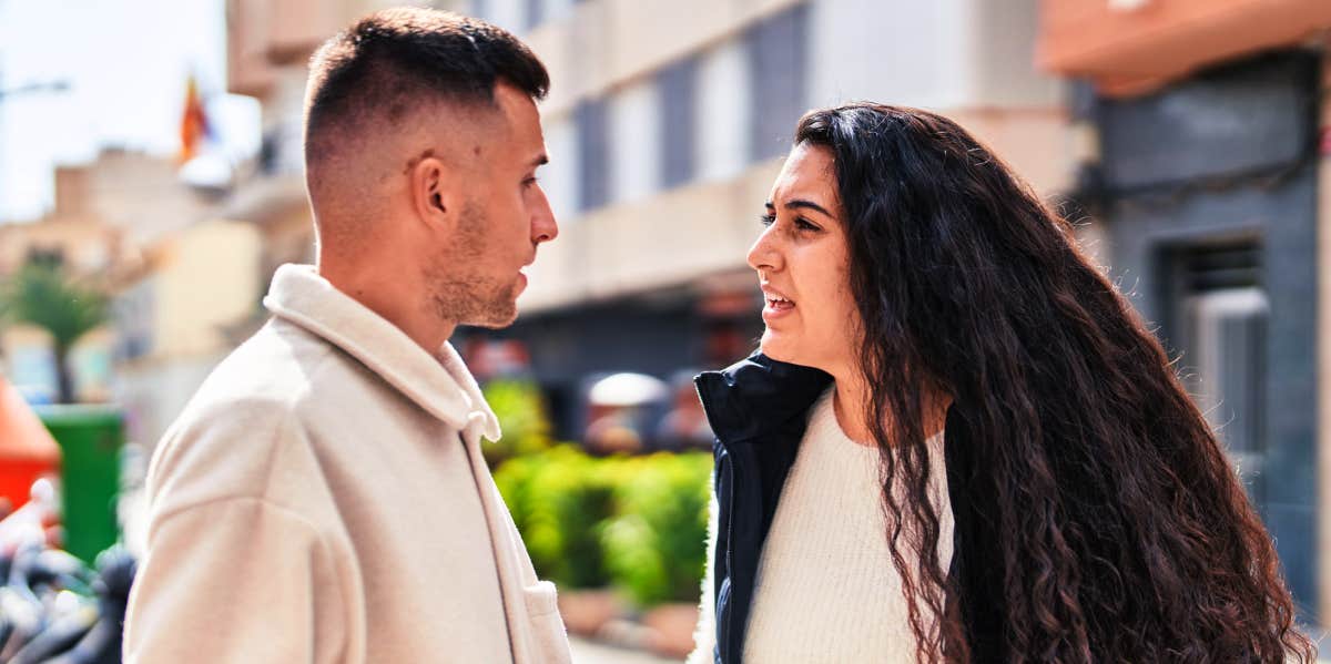 man and woman arguing