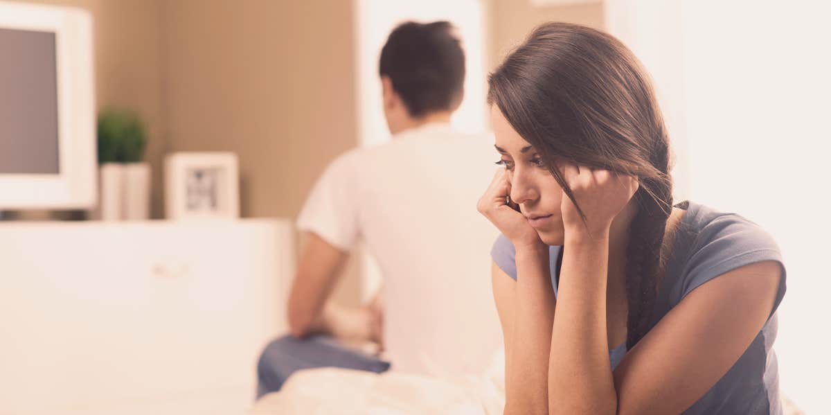6 Less Obvious Signs He's Only Using You woman looking depressed
