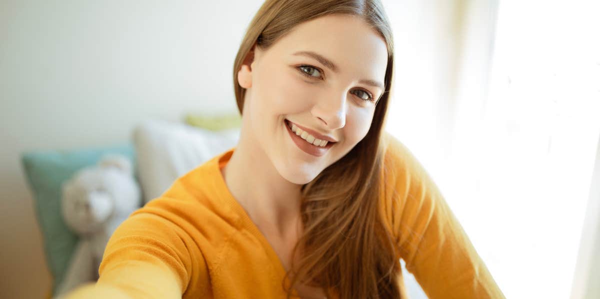 woman smiling