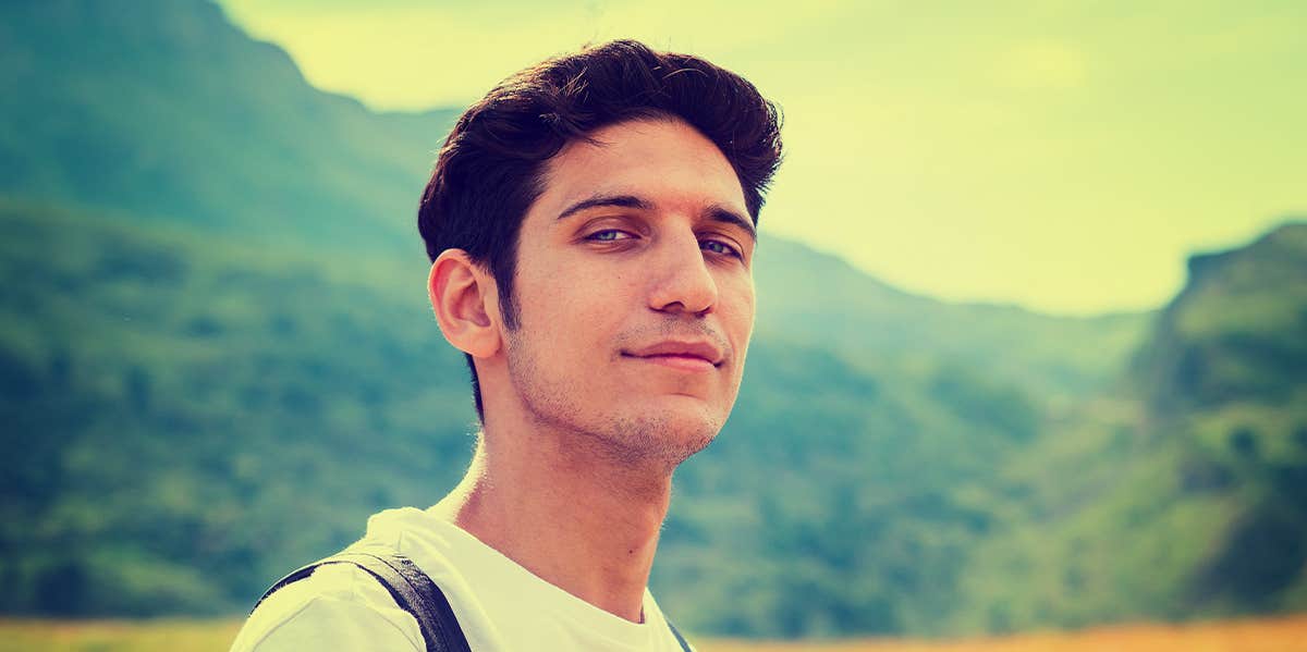 young man hiking