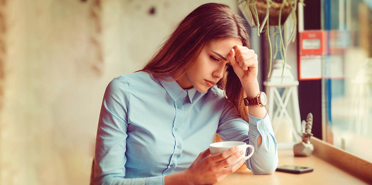 Bad Signs You're A Chronic Self-Sabotager woman thinking