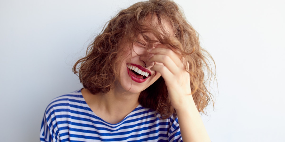 woman laughing