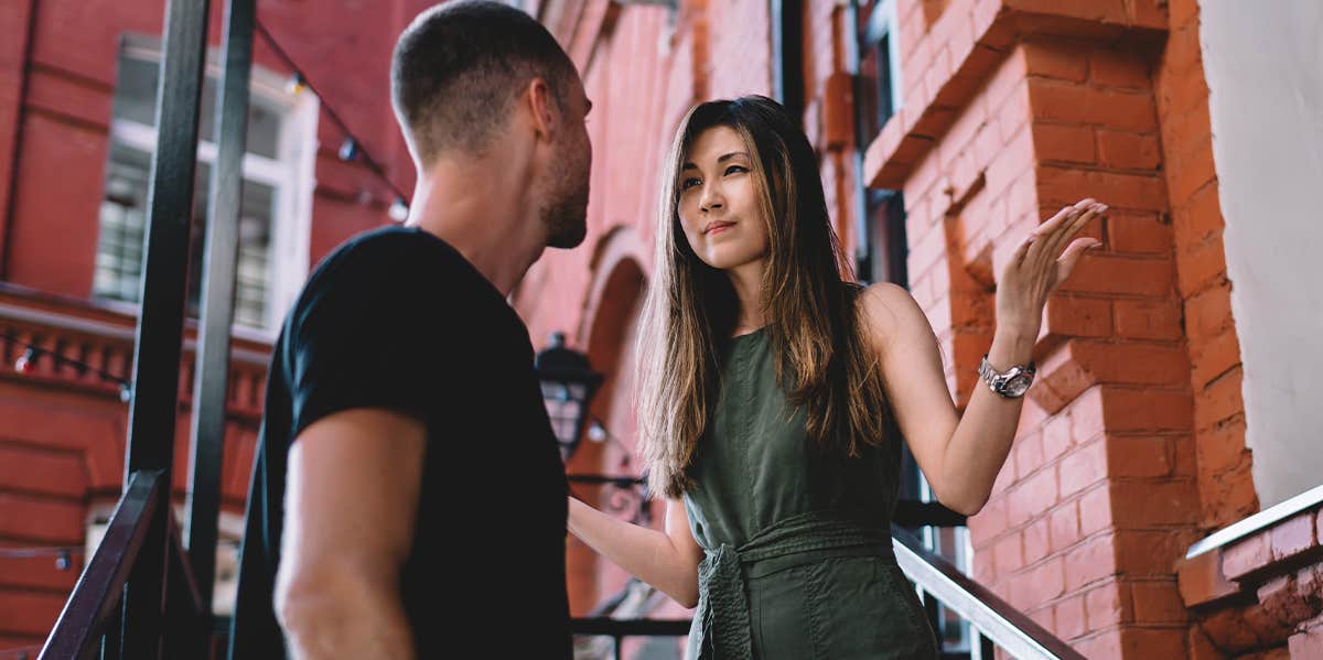 woman arguing with man