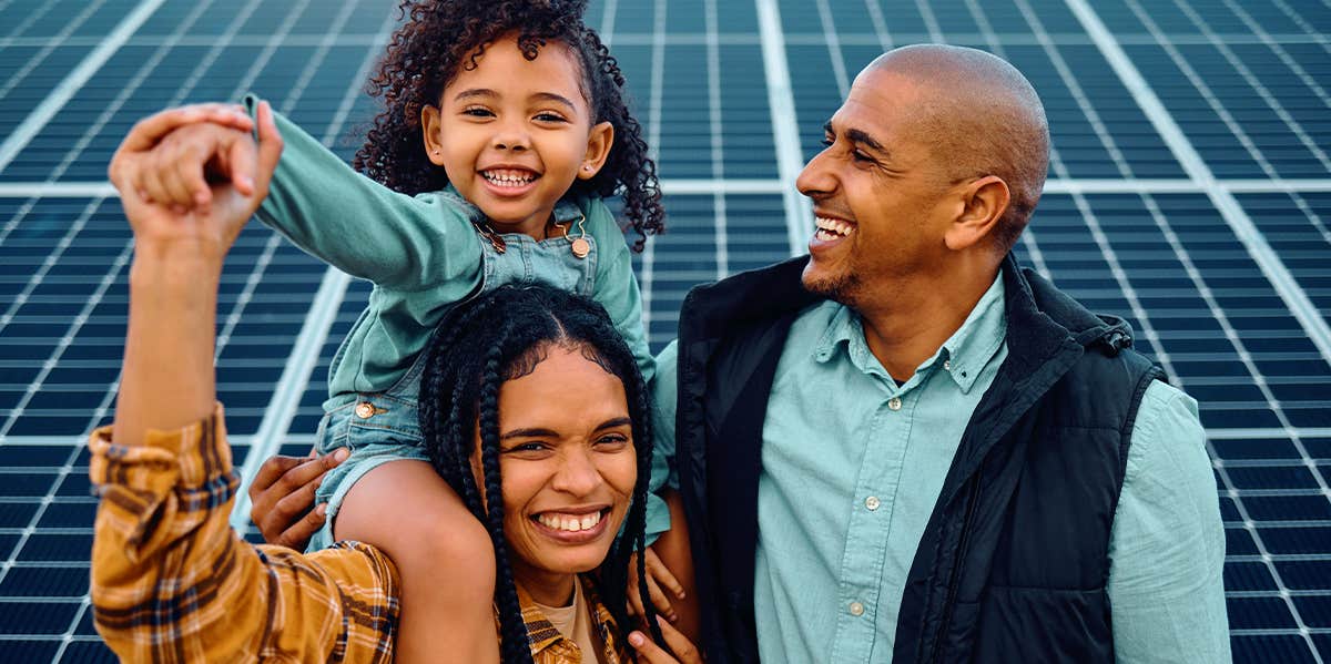 happy family mom and dad with daughter