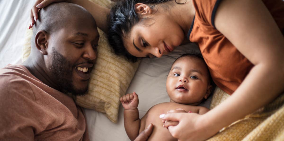 mom and dad with baby