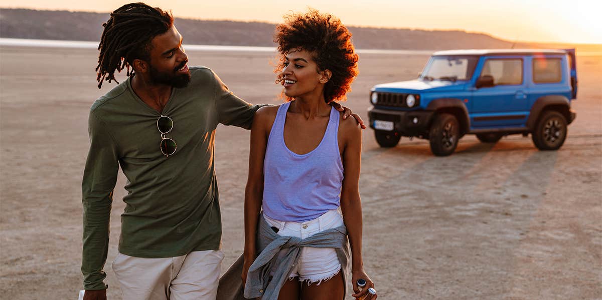 couple walking on the beach