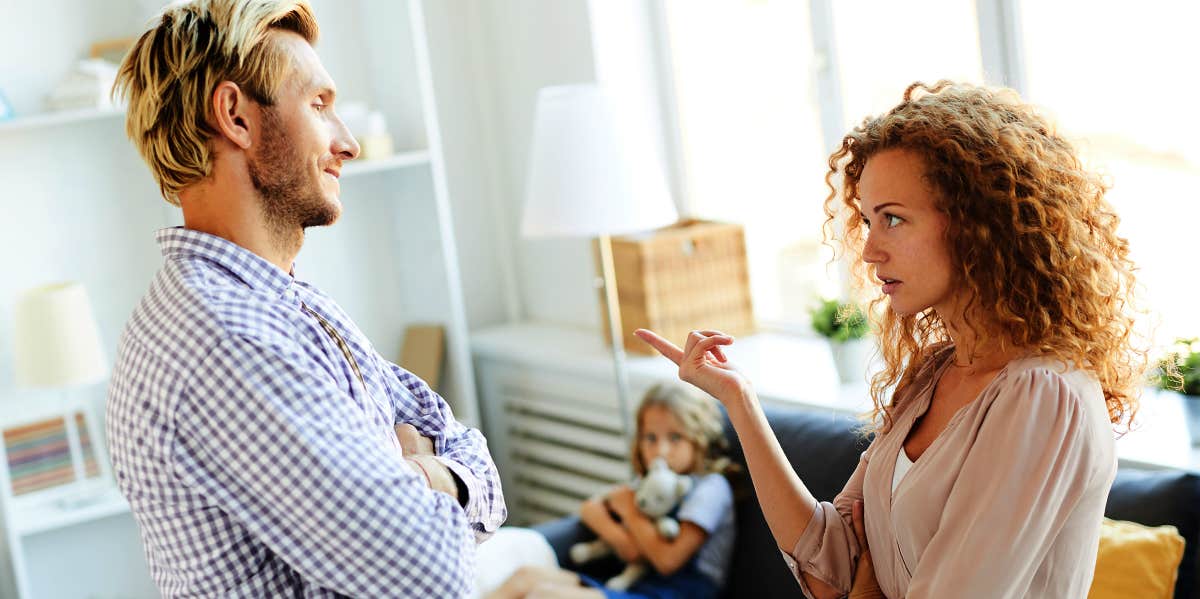 7 Ways Men Push Their Wives' Buttons wife annoyed with husband