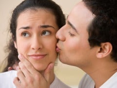 How To Hang Out With An Old Hookup Buddy awkward kiss