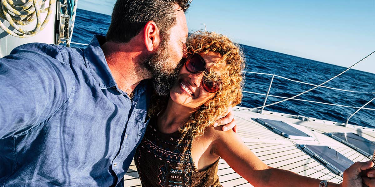 8 Beautiful Ways Falling In Love Feels Different As You Age middle aged couple on boat