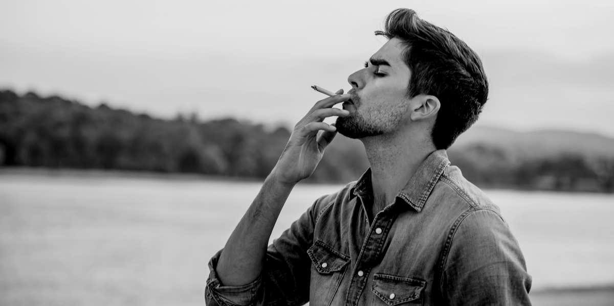 guy smoking cigarette 