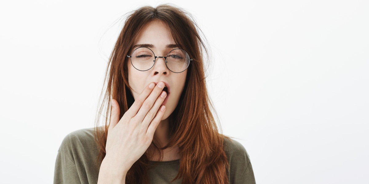 woman yawning