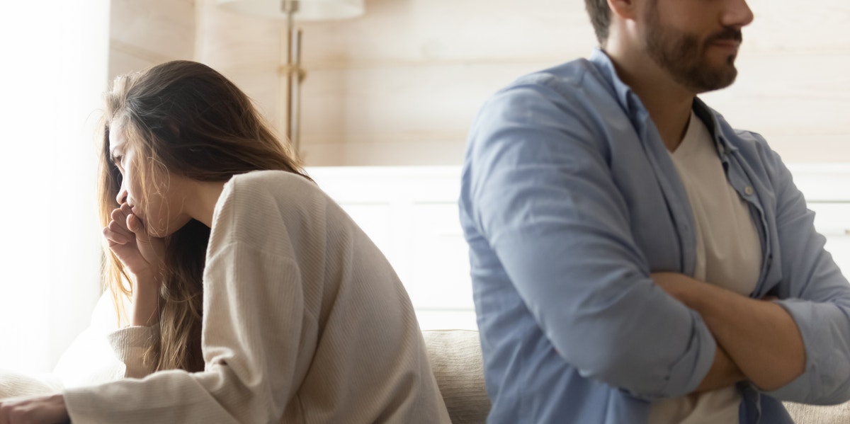 couple ignoring each other