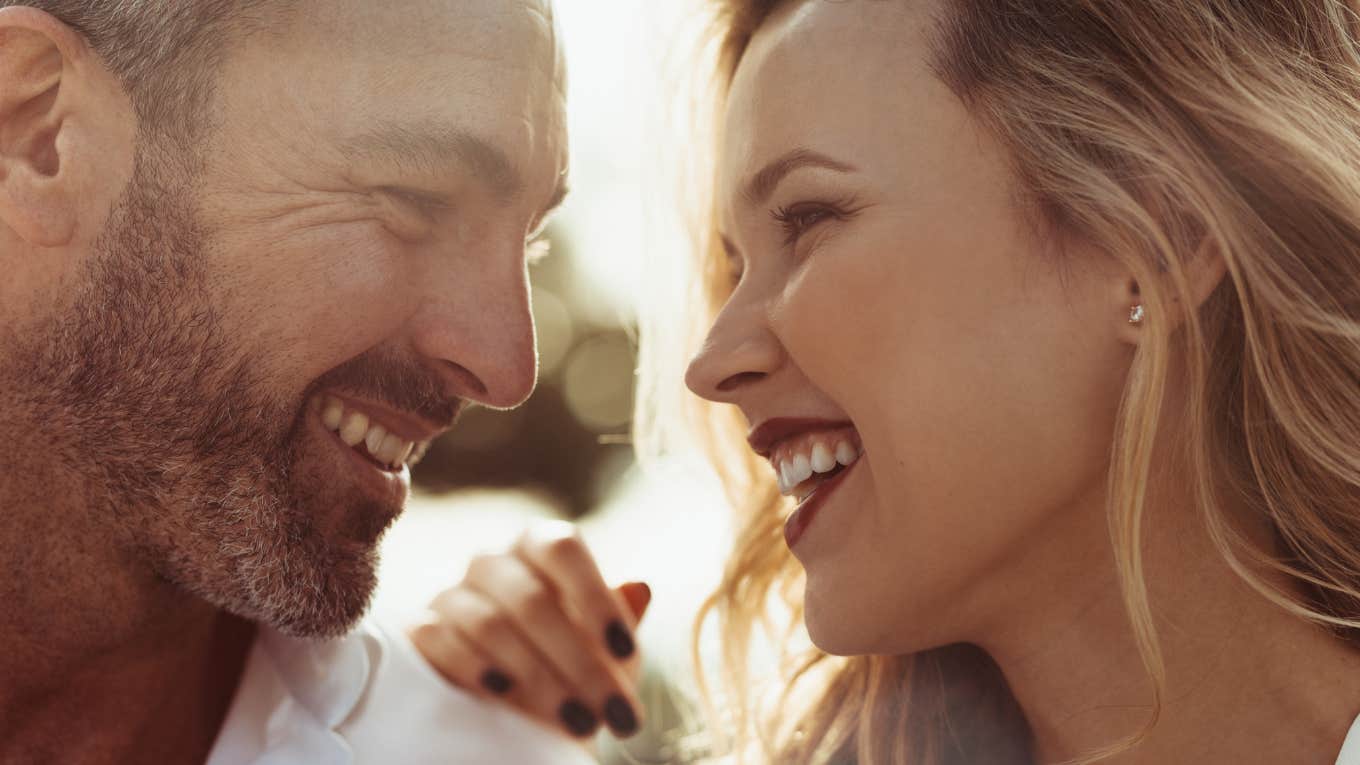 Couple looking into each others eyes 