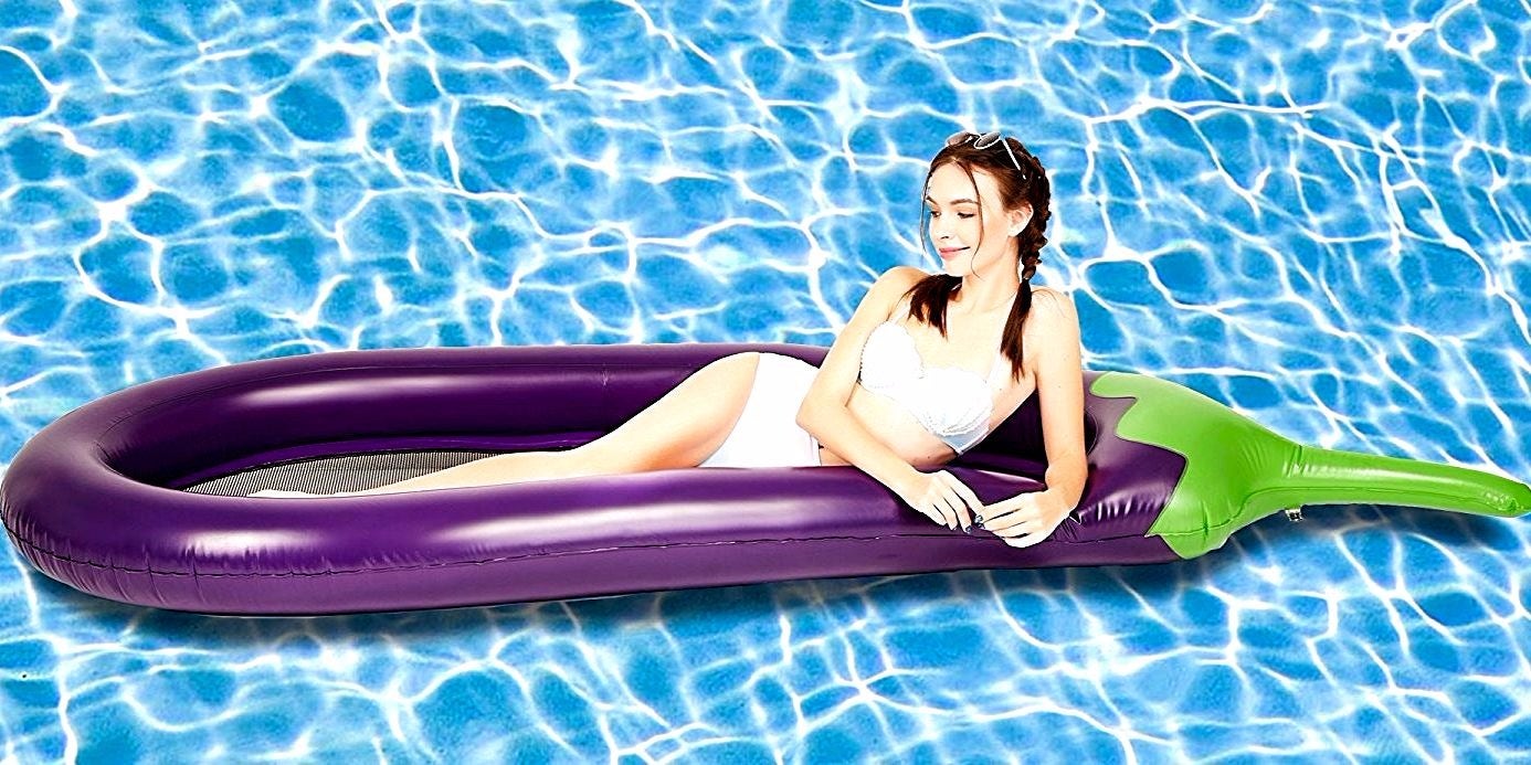 eggplant emoji pool float