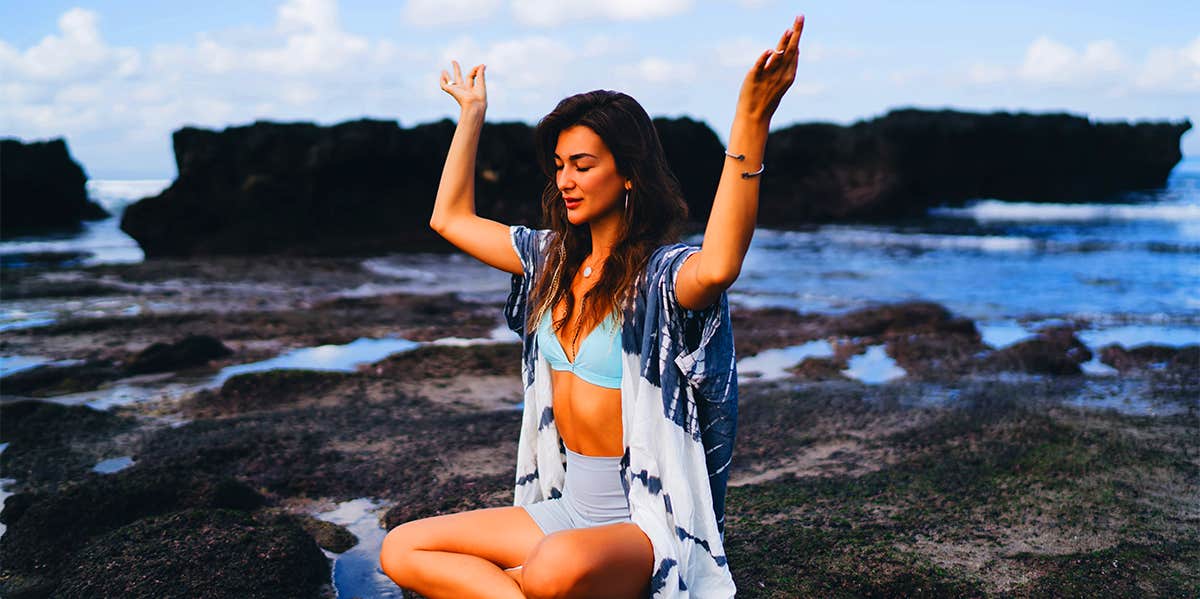 woman meditating