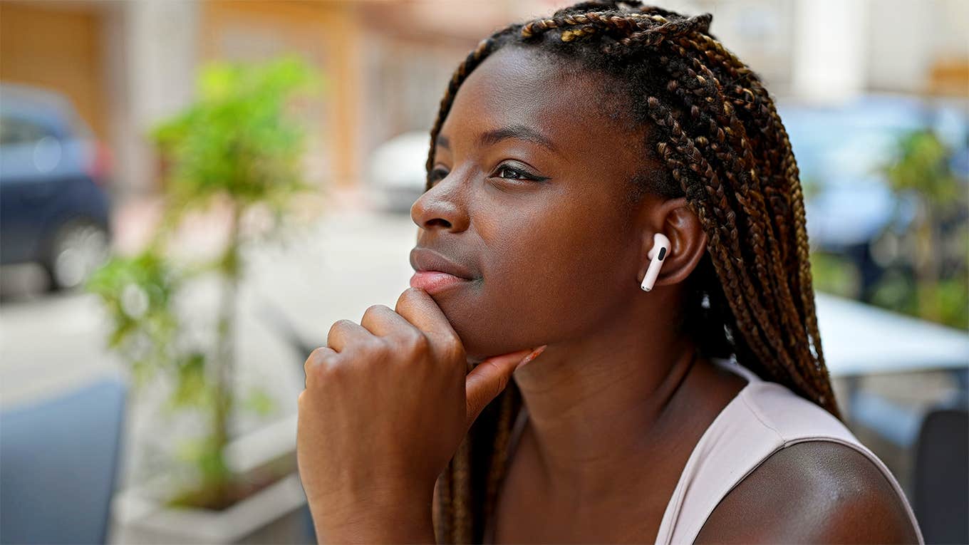 girl deep in thought