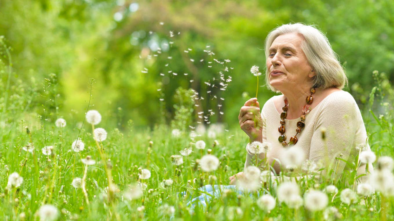 Happy elderly woman