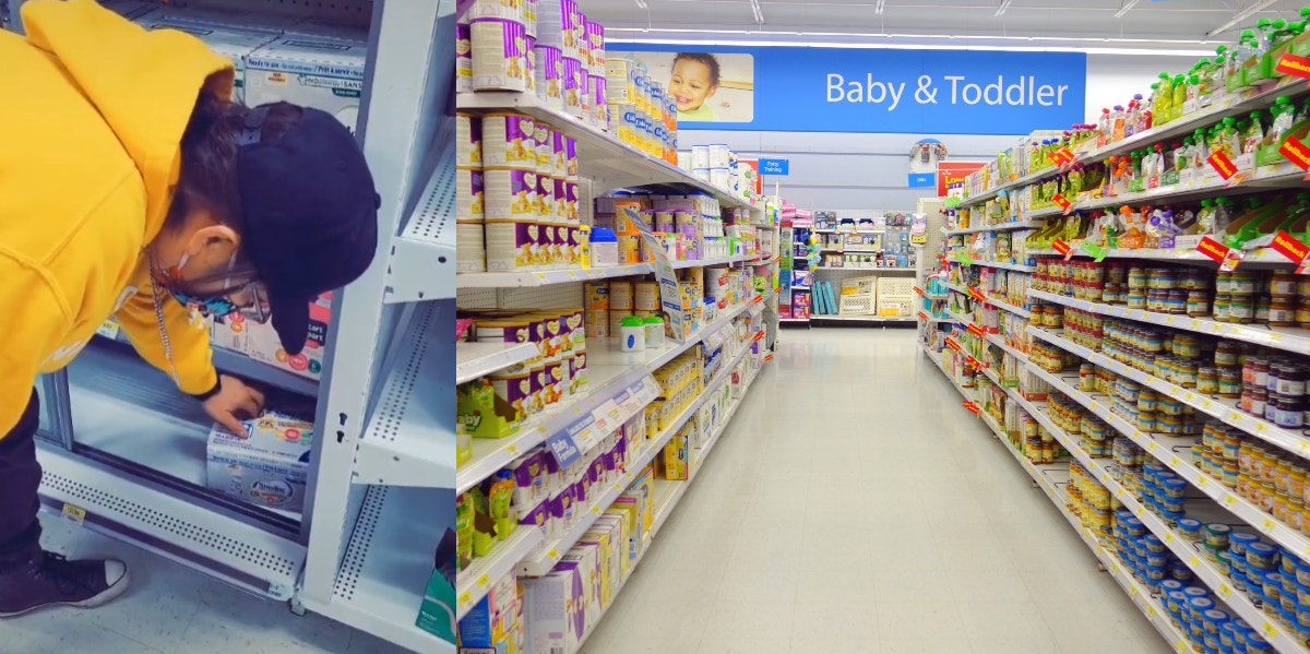 Baby formula in grocery stores are held under lock and key.