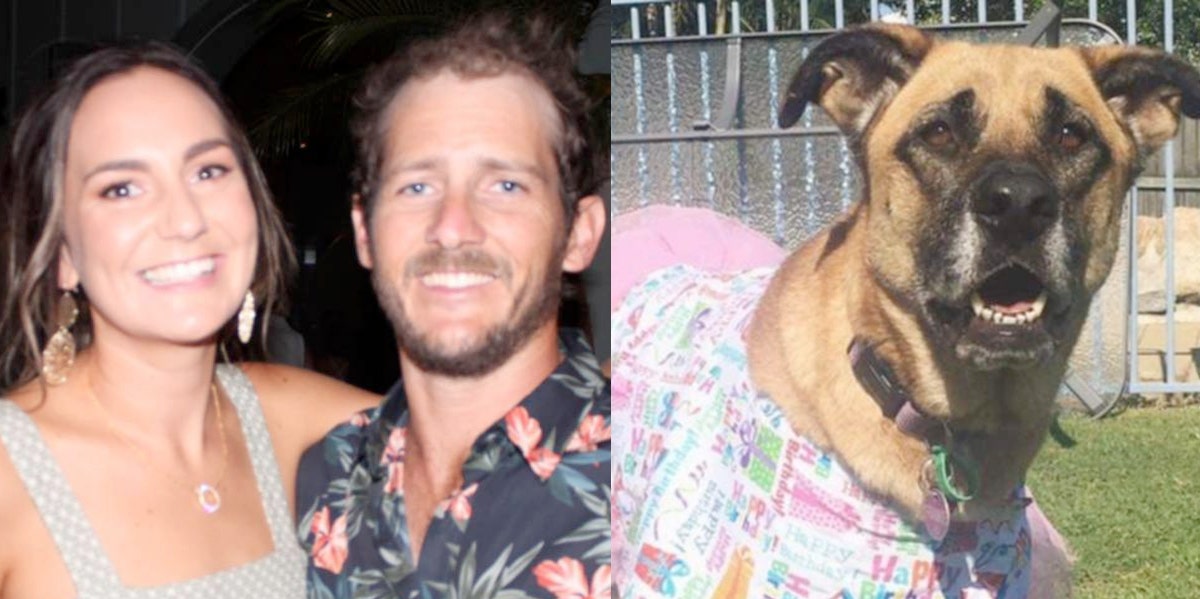 Matthew Field, Katherine Leadbetter, and their dog, Frankie