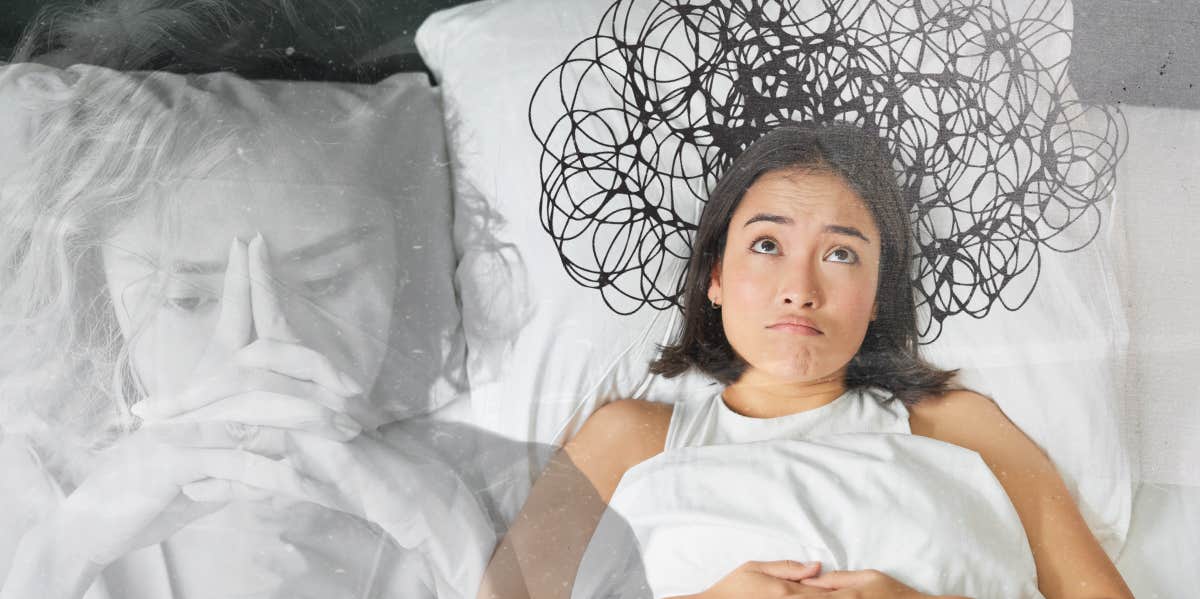 Woman stressed out from overthinking
