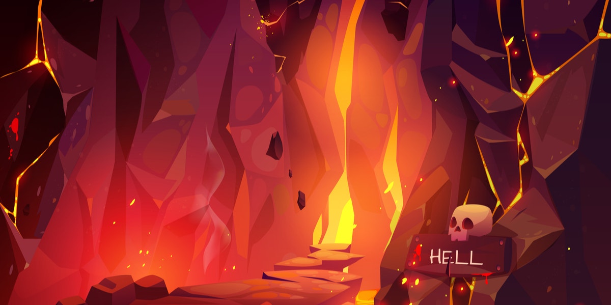 Man Claims He 'Went To Hell' For 23 Minutes illustration of hell and fire