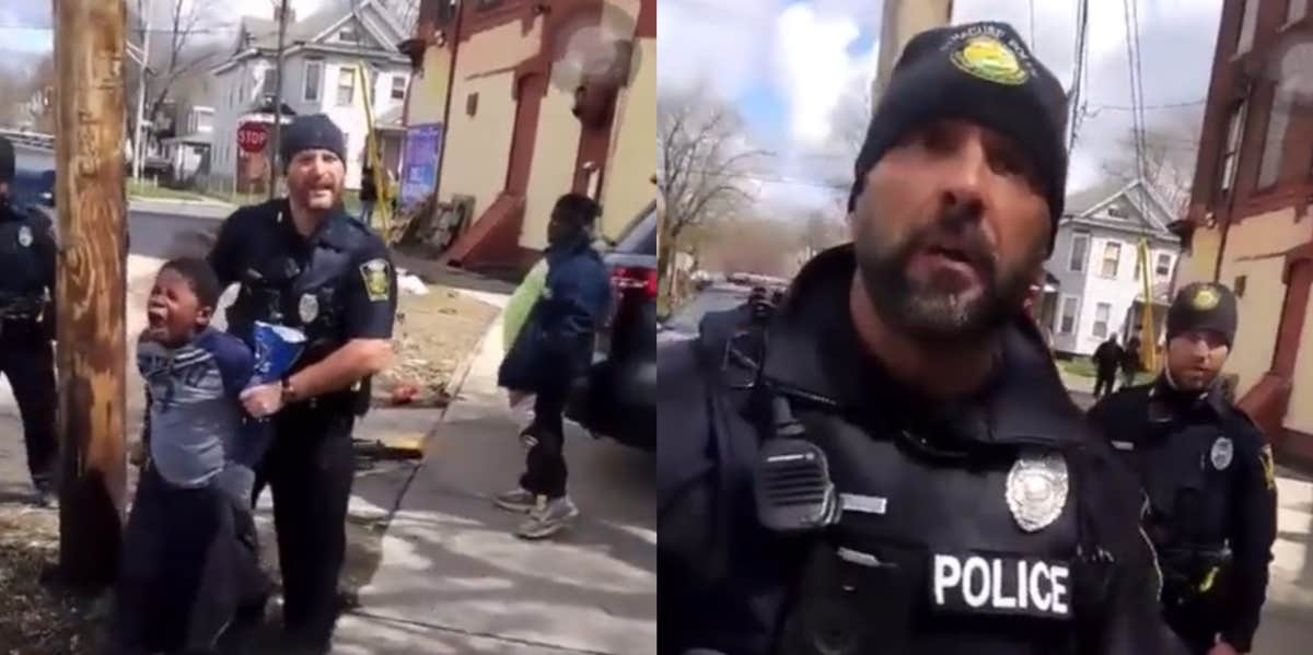 Police Accused Of 'Traumatizing' Black Child After Detaining Him Over A Stolen Bag Of Chips Police arresting 8-year-old