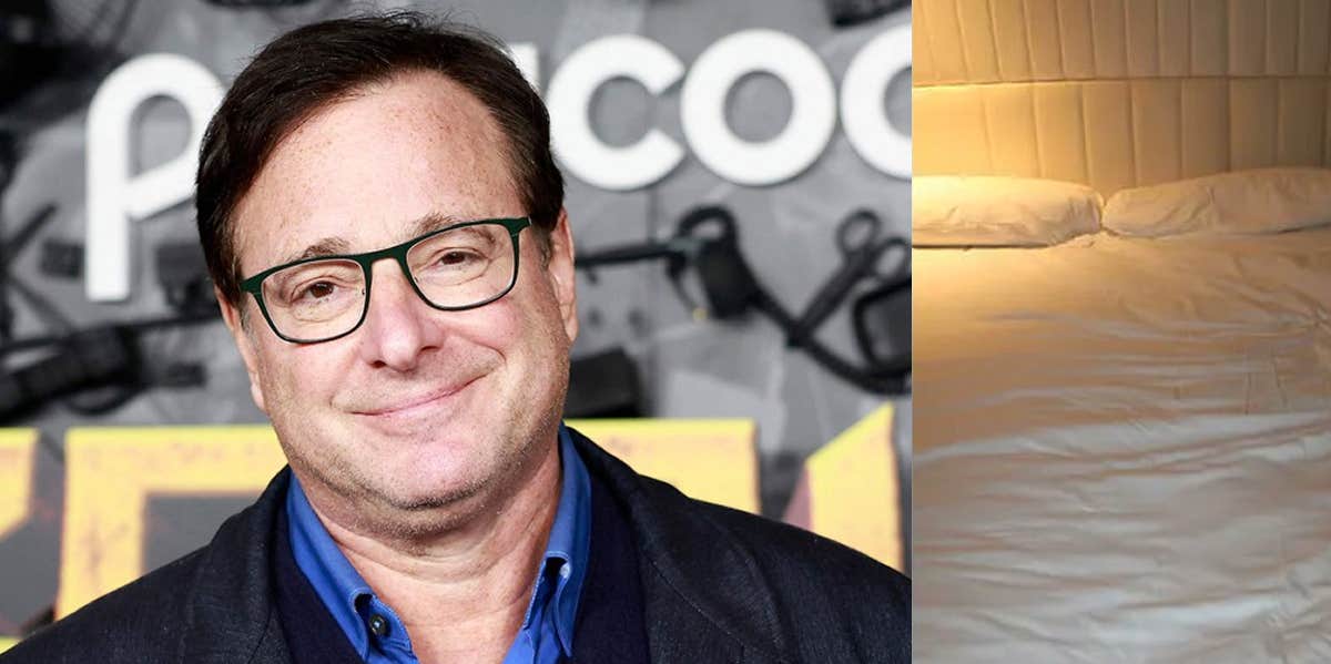 Bob Saget, hotel bed