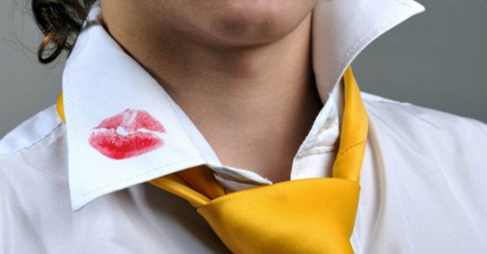 Lipstick on collar