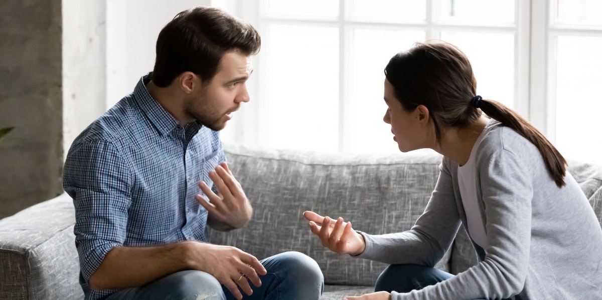 Sister Tells Her Brother's Fiance About His 4 Estranged Children Man and woman fighting