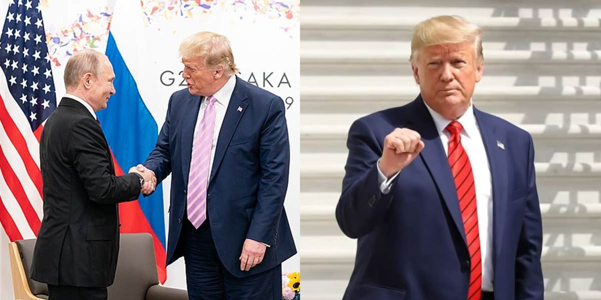 Russian State Media Suggests Overthrowing Biden In Favor Of Their 'Partner' Trump Vladimir Putin and Donald Trump