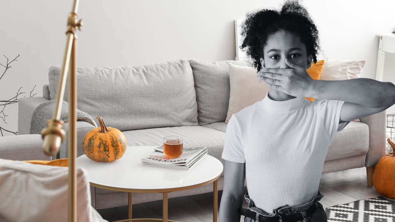I'm A Liberal Parent — But Even I Don't Let My Kids Say These Words Young female cover her mouth