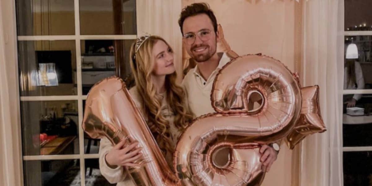 Youth Pastor Is Facing Intense Backlash For Allegedly Dating Teenager Joshua Wesely and girlfriend pose for her 18th birthday with balloons