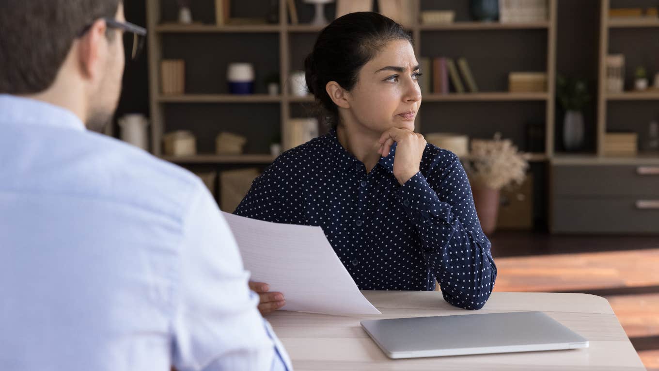 woman considering counter offer from employer