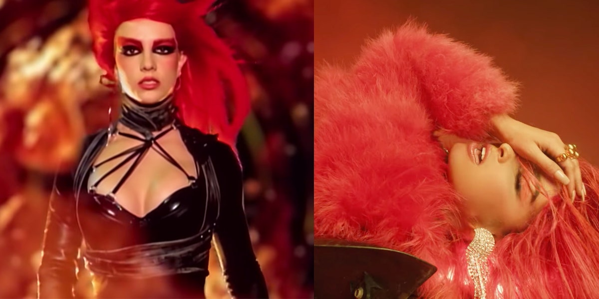 Britney Spears Toxic video side by side with Addison Rae's Obsessed video