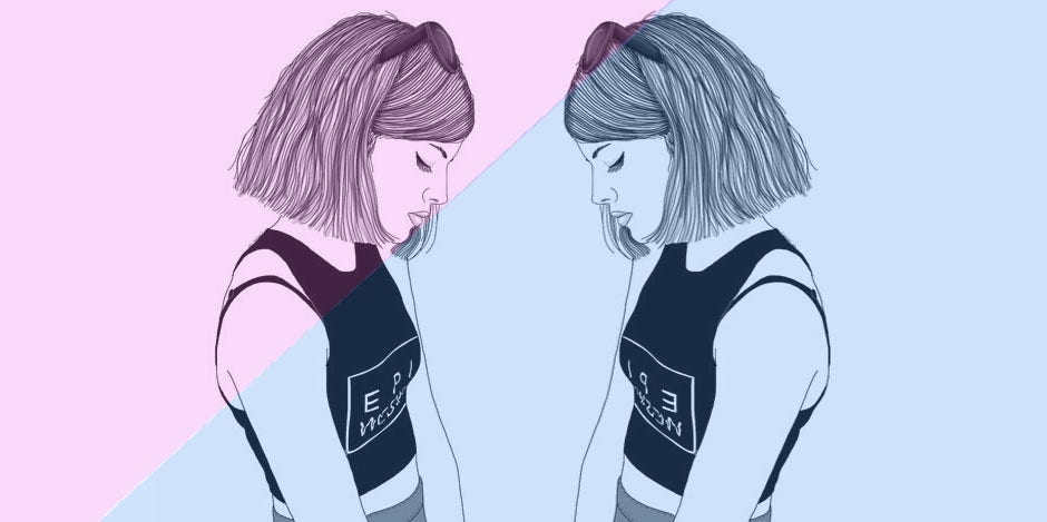 Together, Apart pink blue