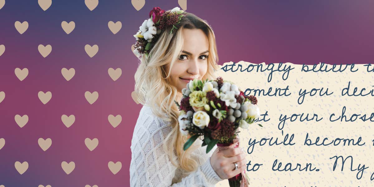 bride holding flowers