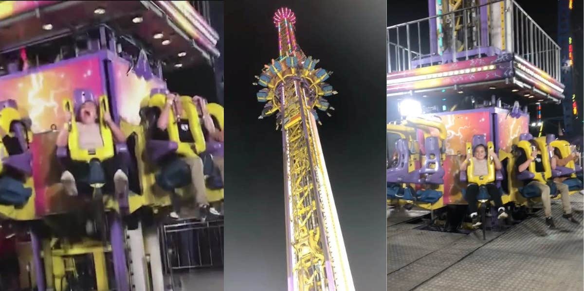 Video Shows Girl Left Unbuckled On Drop Tower Ride At Alabama Fair Alabama drop tower ride