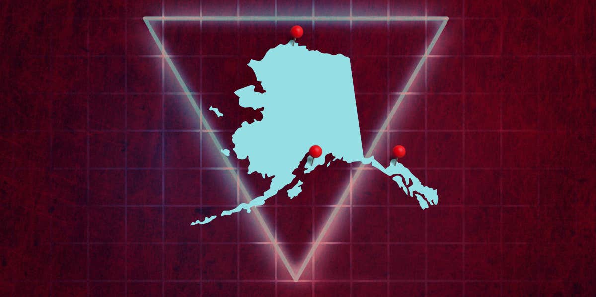 map of alaska with triangle overlay