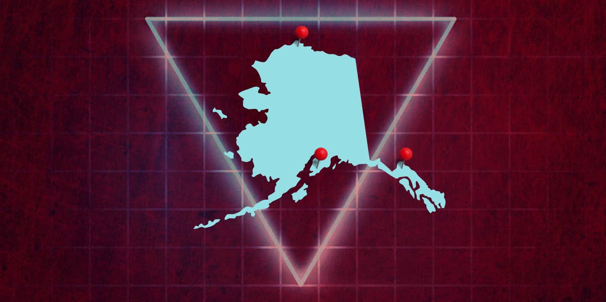 The Alaska Triangle: 5 Theories That Explain The Disappearance Of Over 16,000 People map of alaska with triangle overlay