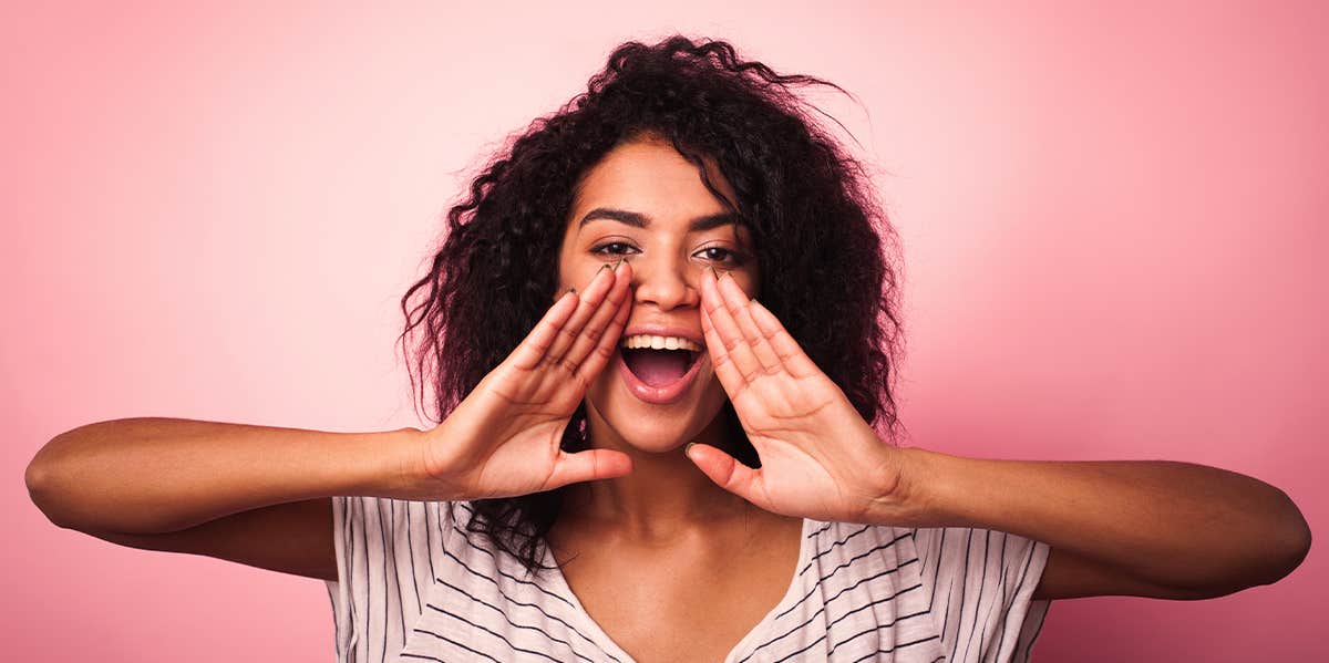 woman shouting