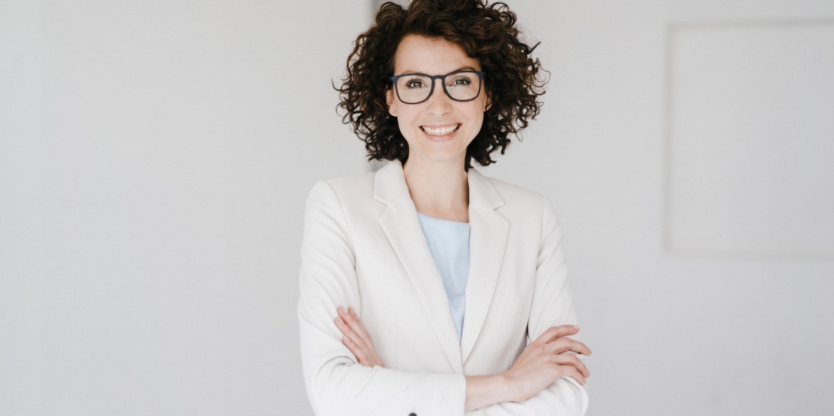 professional woman in white