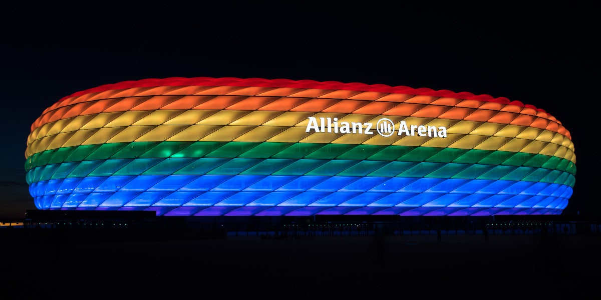 Allianz Arena In LGBT Rainbow Colors