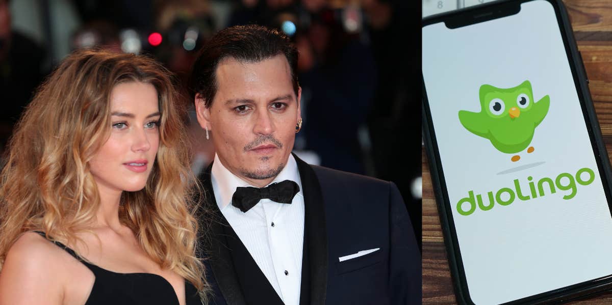 Amber Heard, Johnny Depp, Duolingo