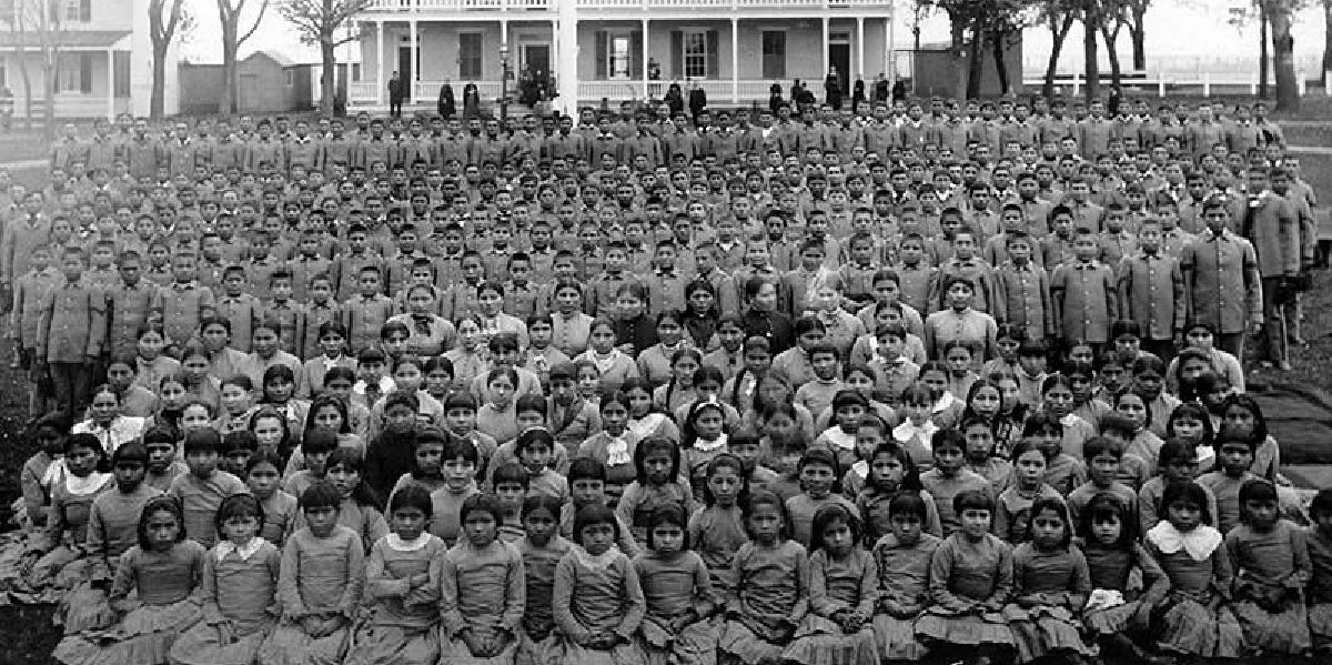 Pupils at Carlisle Indian Industrial School, Pennsylvania, c. 1900