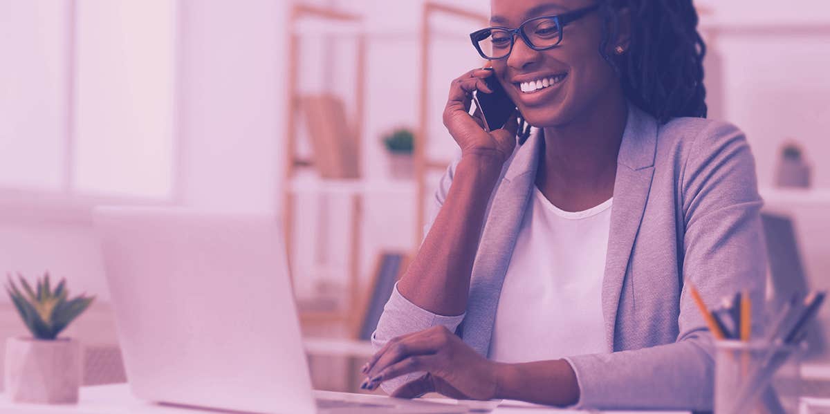 Another Day, Another Dollar: What I Learned From My First Full-Time Job businesswoman on the phone