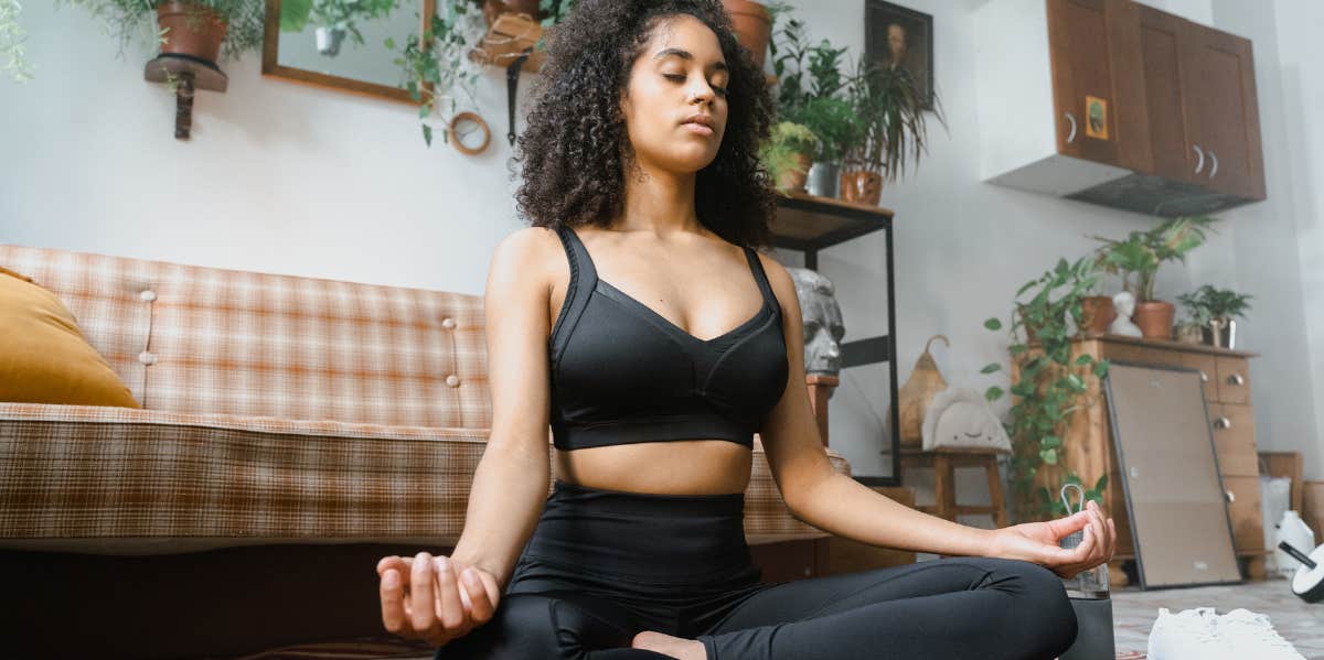 woman doing mindful practices