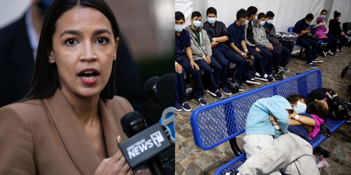 AOC and migrants on the US border