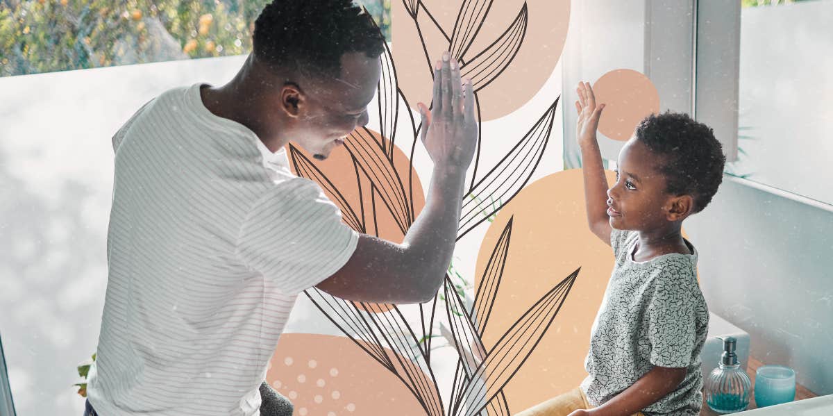9 Smart Ways To Be A Strong Leader For Your Kids Father and son high fiving